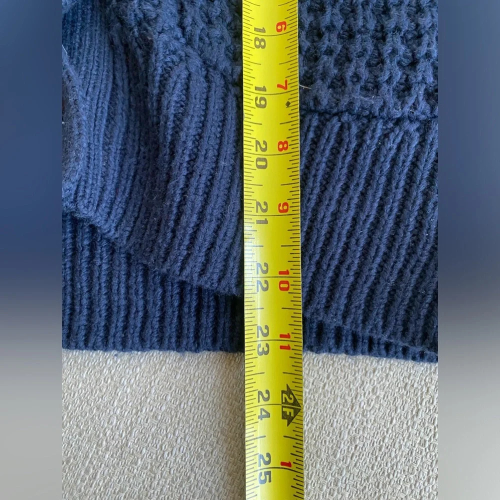 Madewell Navy Waffle-Knit Button Cardigan - Picture 8 of 9